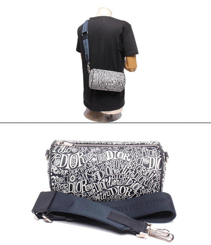 美品 Dior×STUSSY ショルダーバッグ 斜め掛け ROLLER ローラー 1ROPO061ZAD_H04E メンズ ディオール ステューシー