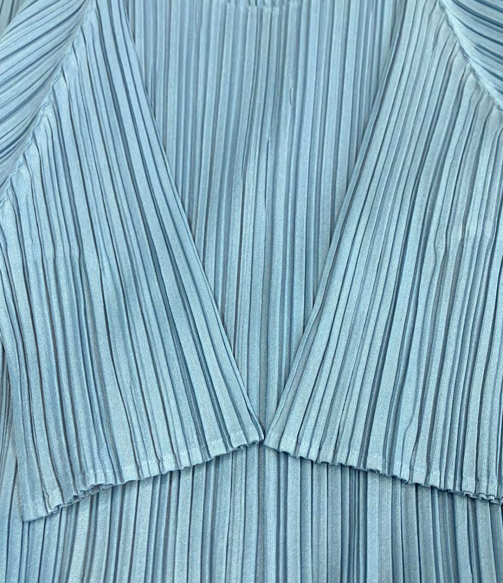 美品 PLEATS PLEASE メロウプリーツ 五分袖 ロングワンピース レディース SIZE 5 プリーツプリーズ