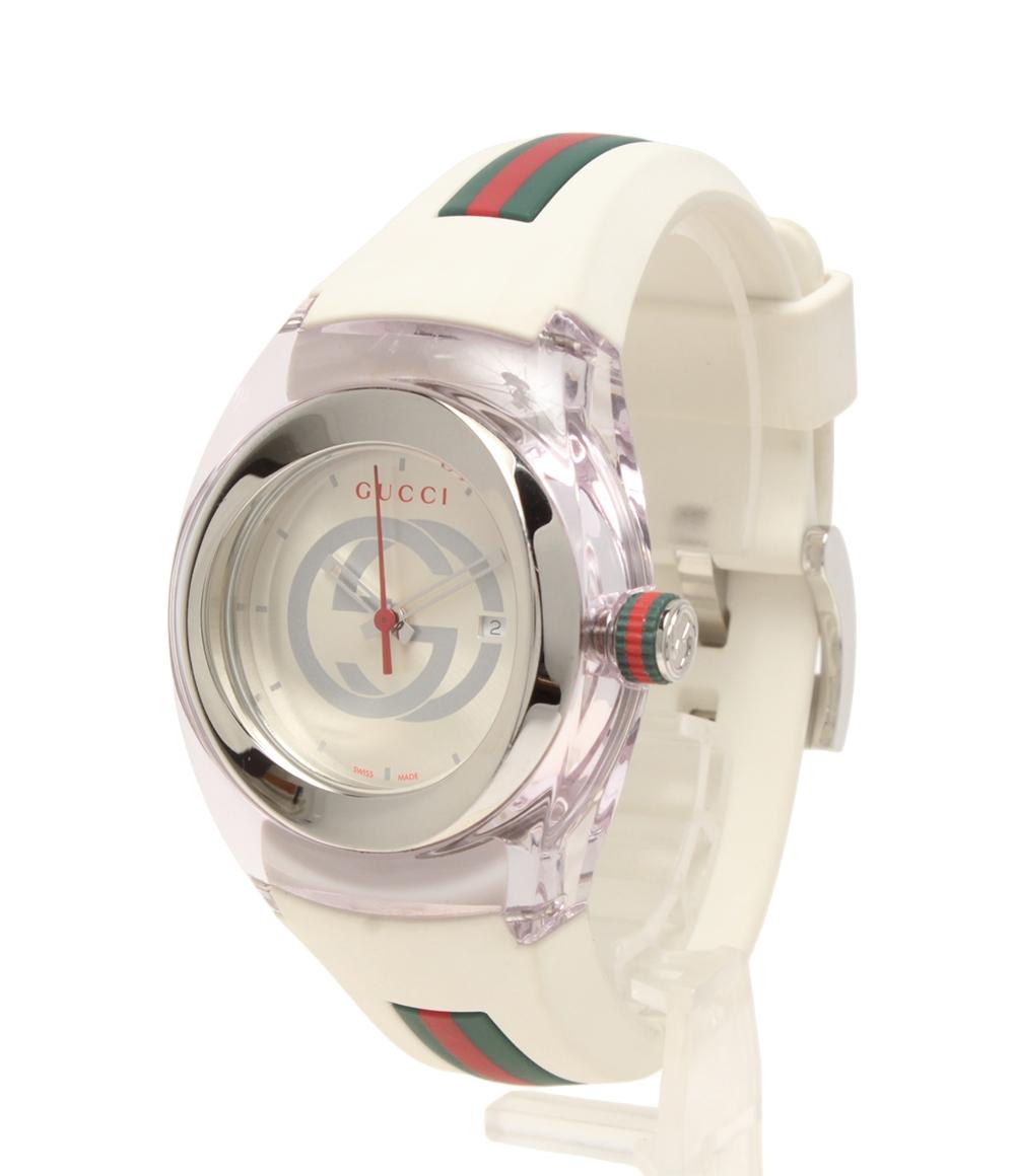 GUCCI グッチ/シンク・ホワイト/レディース/クオーツ/YA137302/187*****/SAランク/75【中古】 GUCCI - GUCCI グッチ/シンク・ホワイト/レディース/クオーツ/YA137302