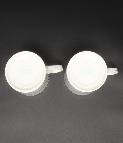 美品 Tiffany & Co. マグカップ 2点セット ペア プラチナブルーバンド ティファニー