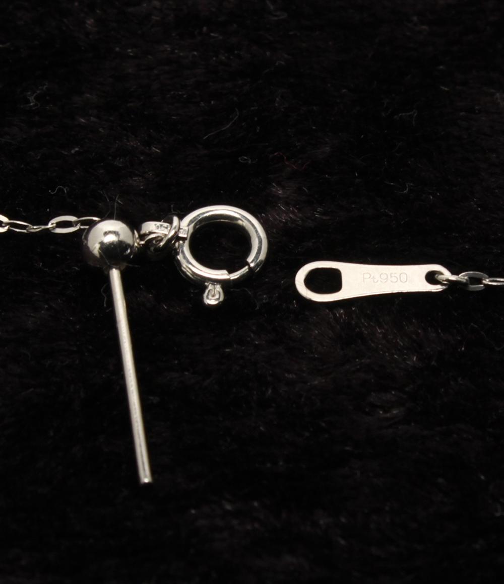 美品 ネックレス Pt950 Pt900 ダイヤ 0.20ct ホースシューモチーフ レディース