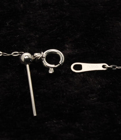 美品 ネックレス Pt950 Pt900 ダイヤ 0.20ct ホースシューモチーフ レディース