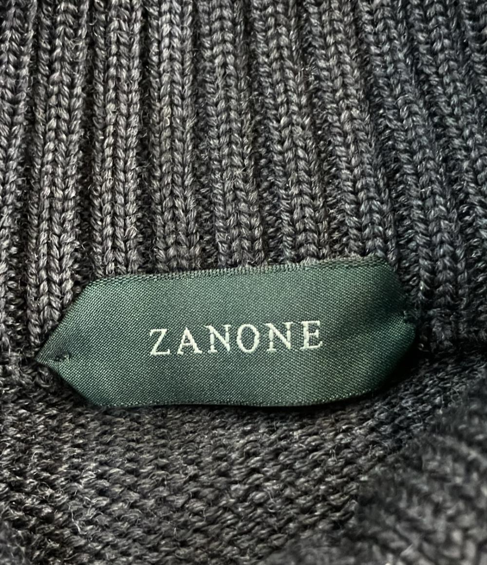 美品 ZANONE 長袖ニットジャケット ウールソリッド スタンドカラー 812519 ZR229  5 メンズ SIZE 50 (XL) ザノーネ