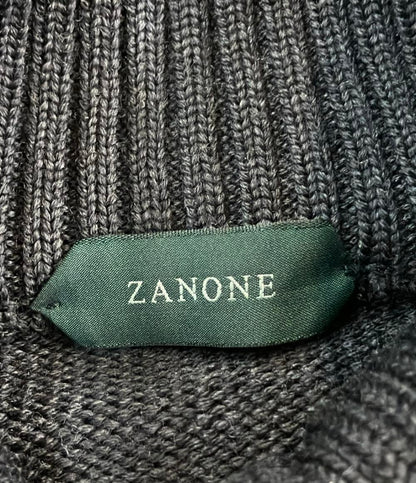 美品 ZANONE 長袖ニットジャケット ウールソリッド スタンドカラー 812519 ZR229  5 メンズ SIZE 50 (XL) ザノーネ