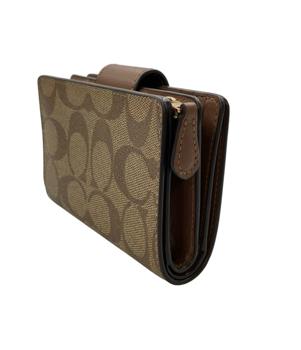 美品 COACH 二つ折り財布 シグネチャー C0082 レディース コーチ