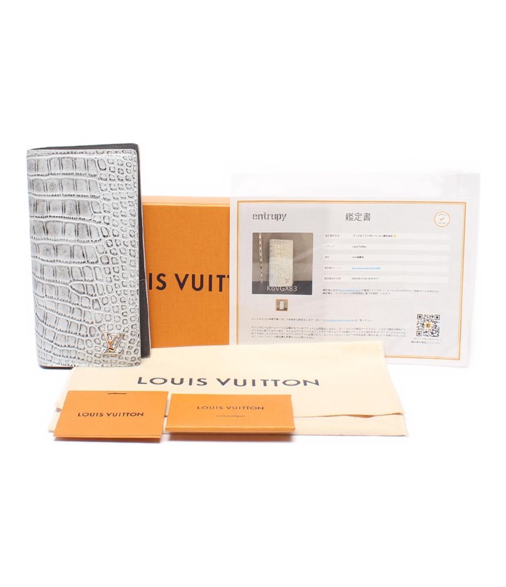 LOUIS VUITTON 二つ折り長財布  エキゾチックレザー クロコダイル ポルトフォイユ・ブラザ N83683 メンズ ルイ・ヴィトン