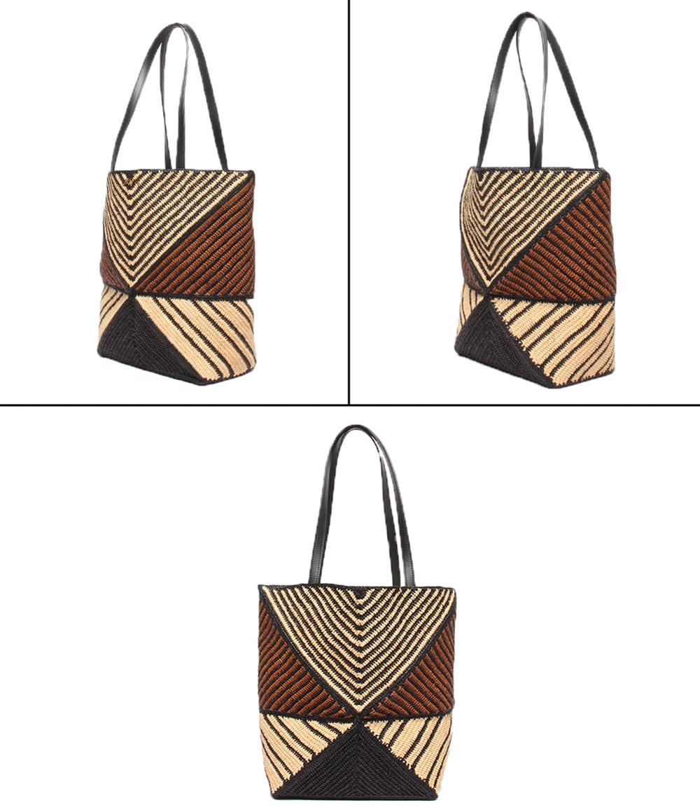 ロエベ　美品 レデイーズ　ラフィア トートバッグ LOEWE（ロエベ） STANDARD A5 TOTE BAG ショルダーバッグ ラフィア