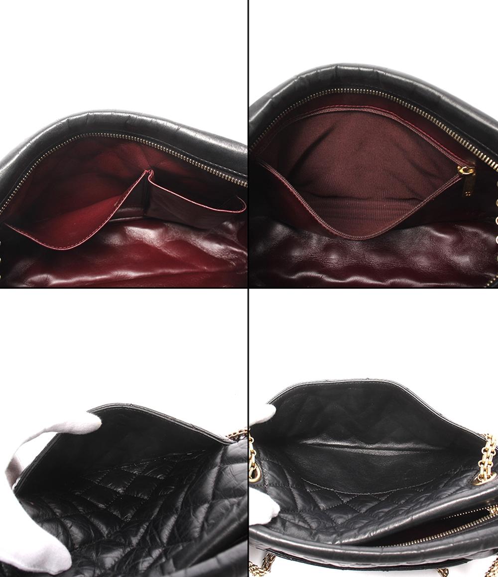 CHANEL チェーンショルダーバッグ 肩掛け ゴールド金具 カーフスキン マトラッセ レディース シャネル