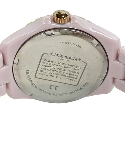 美品 COACH 腕時計 クオーツ ピンク CA.129.7.49.1768 レディース コーチ