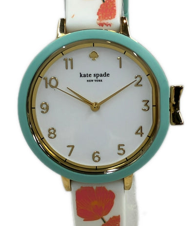 美品 Kate Spade 腕時計 クオーツ ホワイト KSW1418 レディース ケイトスペード