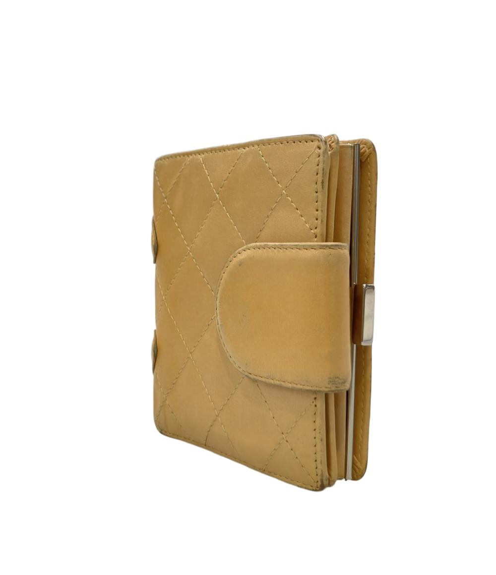 CHANEL 二つ折り財布 シルバー金具 10番台 カンボン レディース シャネル