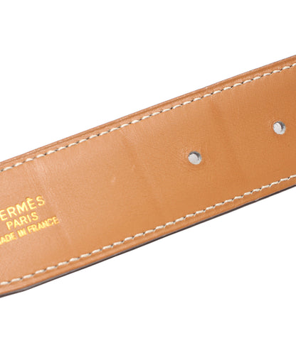 HERMES ベルト □B刻印 ゴールド金具 Hバックル リバーシブル コンスタンス レディース エルメス