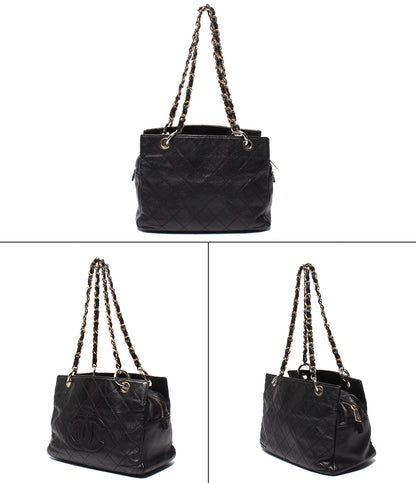 CHANEL チェーンショルダーバッグ ゴールド金具 マトラッセ キャビアスキン 肩掛け 7番台 A18004 レディース シャネル