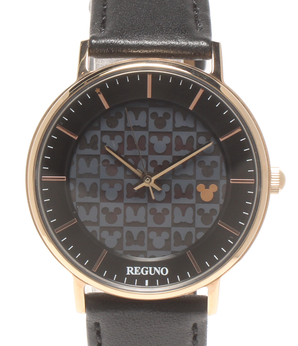 REGUNO 腕時計 ディズニー ソーラー ブラック系 E031-S113407 レディース メンズ レグノ