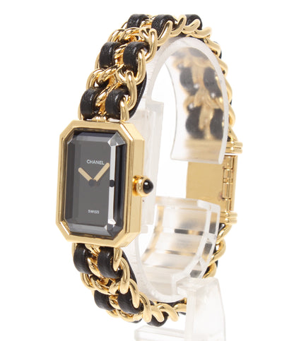 CHANEL 腕時計 プルミエール L クオーツ ブラック H0001 レディース シャネル