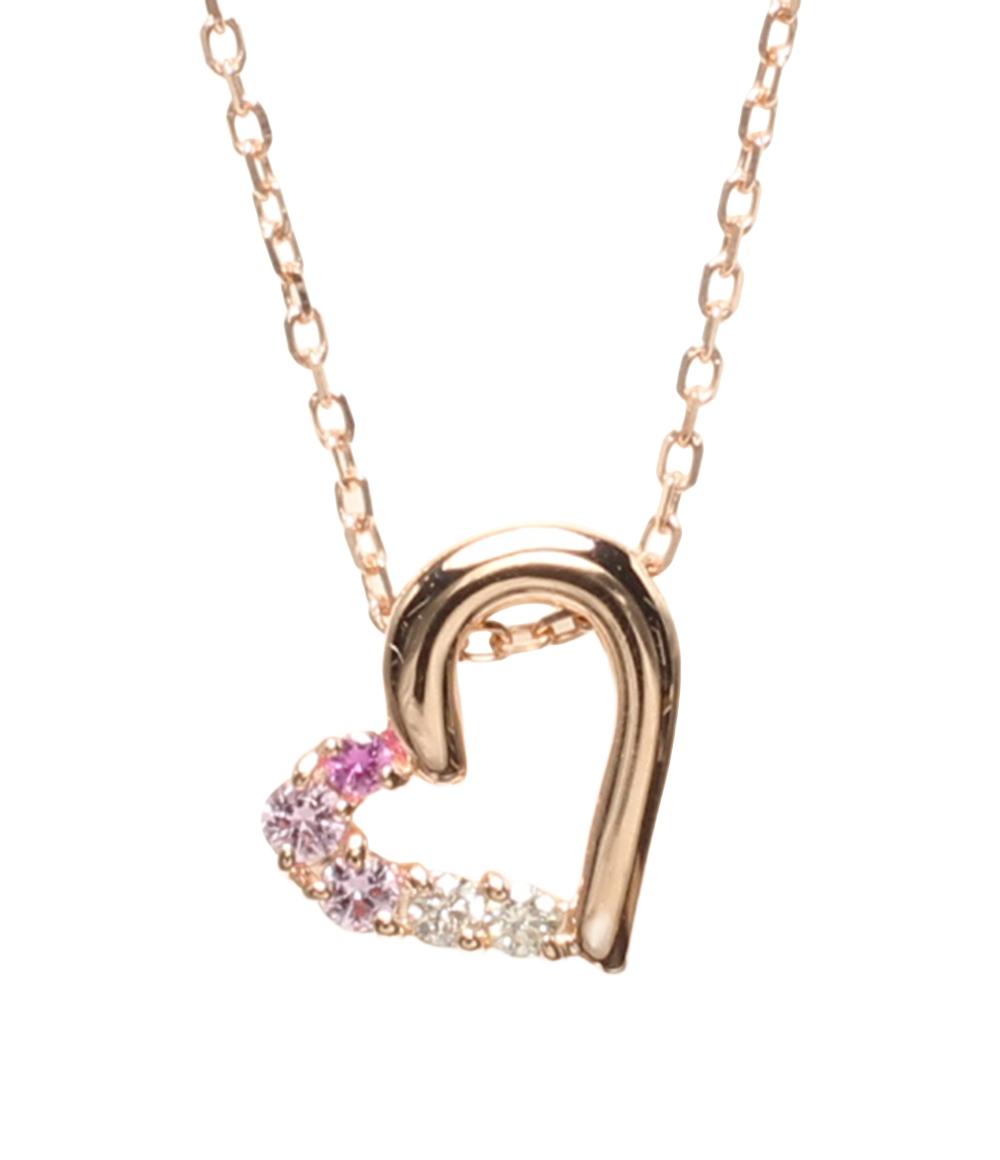 美品 ヨンドシー ネックレス K10 ダイヤ ハート レディース 4℃