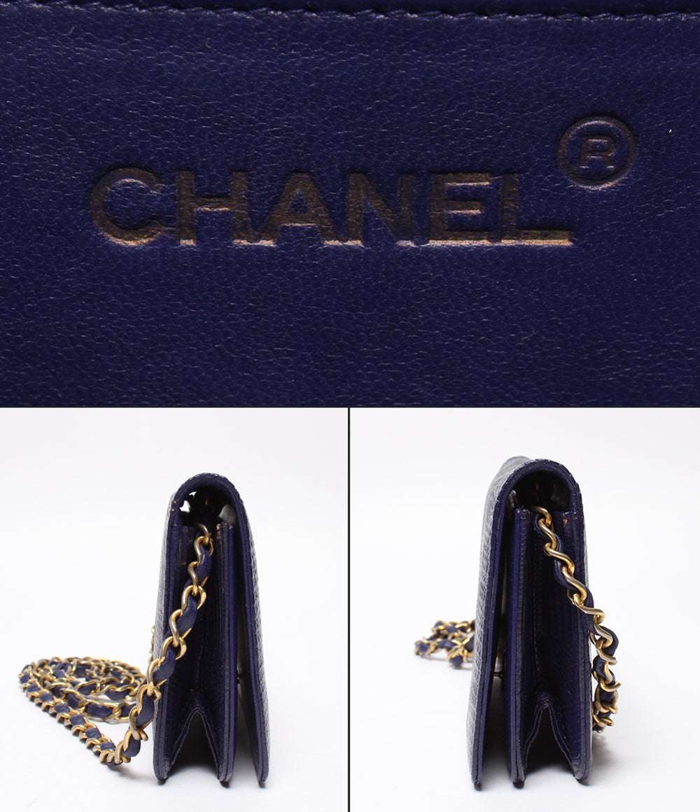 CHANEL チェーンショルダバッグ 肩掛け ゴールド金具 リザード 0番台 レディース シャネル