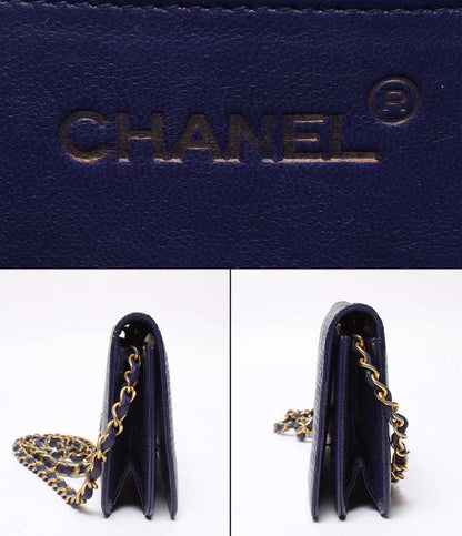 CHANEL チェーンショルダバッグ 肩掛け ゴールド金具 リザード 0番台 レディース シャネル