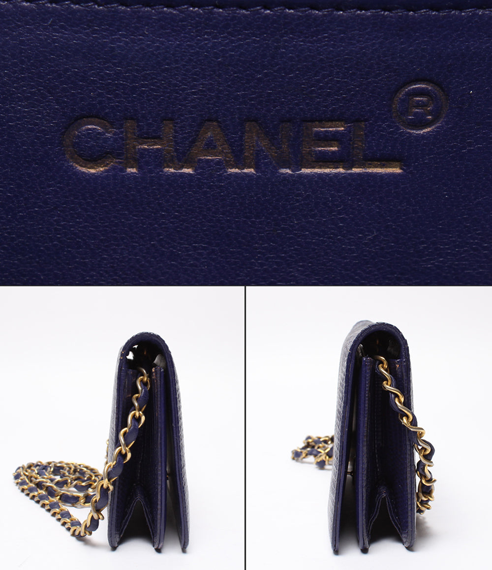 CHANEL チェーンショルダバッグ 肩掛け ゴールド金具 リザード 0番台 レディース シャネル