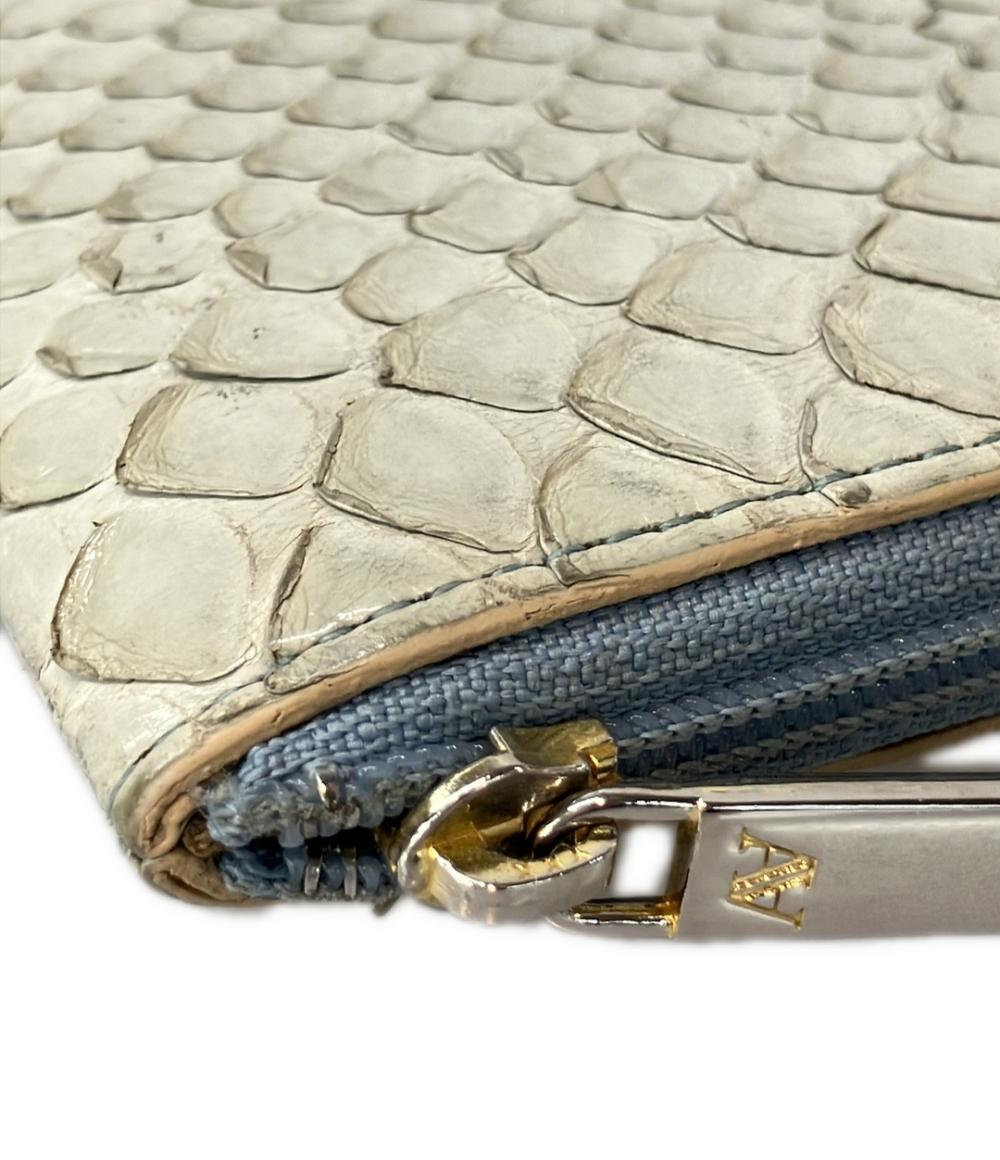 美品 アタオ L字ファスナー長財布 パイソン レディース ATAO