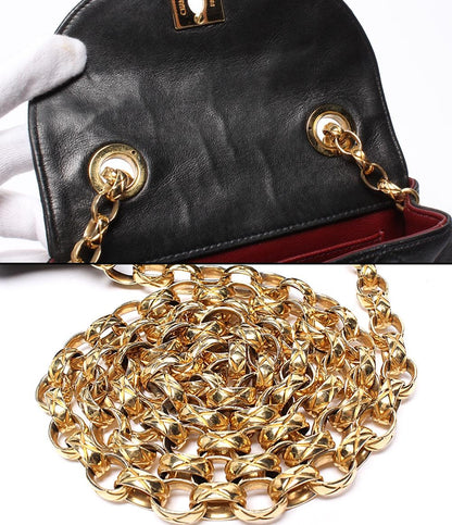 CHANEL チェーンショルダーバッグ ミニマトラッセ ゴールド金具 ラムスキン 2番台 レディース シャネル