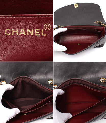 CHANEL チェーンショルダーバッグ マトラッセ ゴールド金具 ラムスキン シングル 斜め掛け ダイアナ25 レディース シャネル
