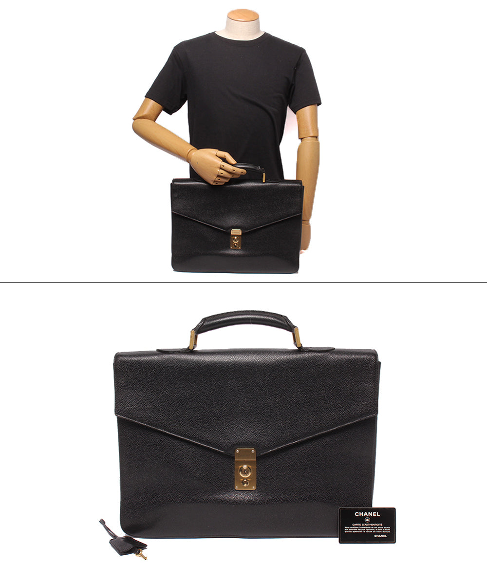 CHANEL ビジネスバッグ ブリーフケース ゴールド金具 3番台 メンズ レディース シャネル