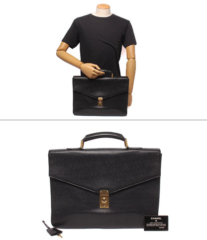 CHANEL ビジネスバッグ ブリーフケース ゴールド金具 3番台 メンズ レディース シャネル
