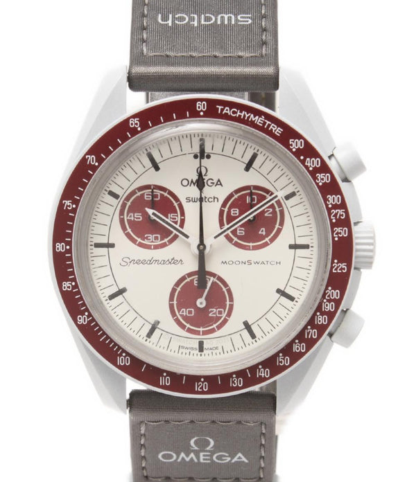 Swatch OMEGA 腕時計 ムーンウォッチ プルート クオーツ ホワイト系 レディース メンズ スウォッチ オメガ