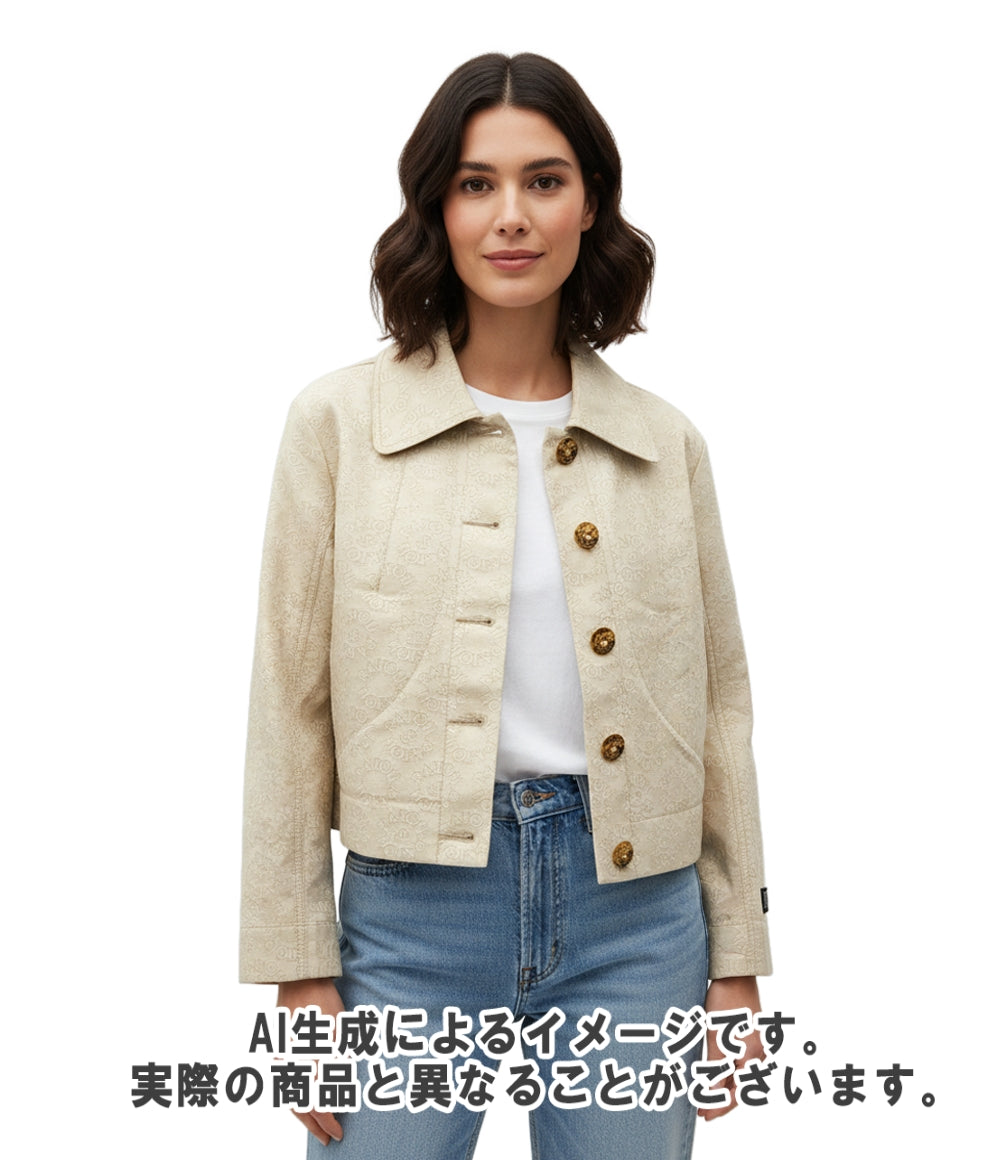美品 PATOU ジャガードコットンショートジャケット 23S-JA029-0133 レディース SIZE 40 (L) パトゥ