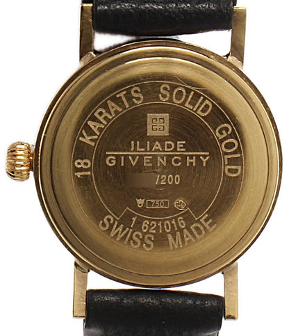 GIVENCHY 腕時計 K18 クオーツ ブラック レディース ジバンシィ