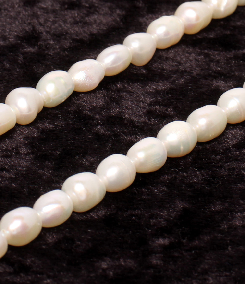美品 ネックレス 淡水パール 約6x8mm レディース
