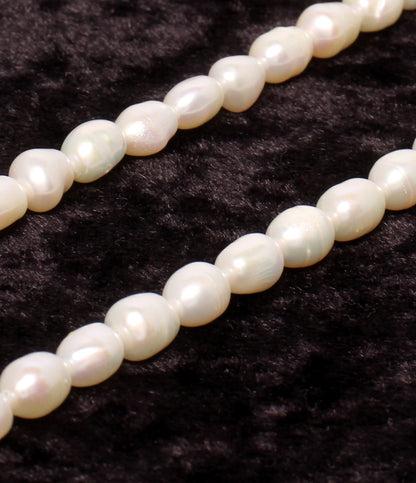 美品 ネックレス 淡水パール 約6x8mm レディース