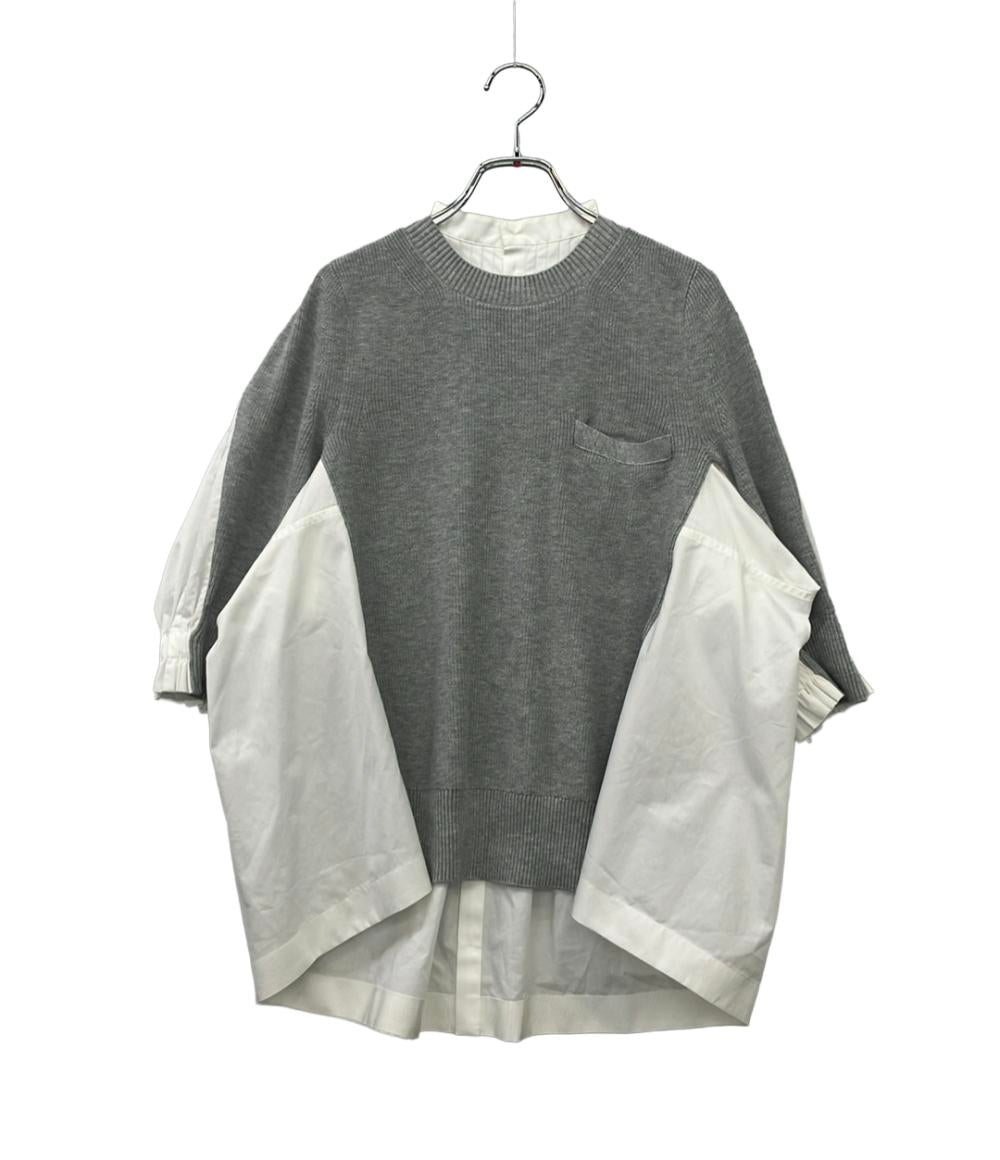 Sacai 長袖ブラウス シャツ ドッキングニット SCW-269 2 レディース SIZE 2 (M) サカイ