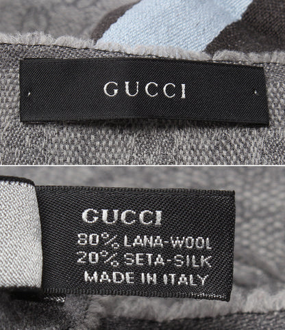 GUCCI マフラー シルク混ウール シェリーライン レディース グッチ