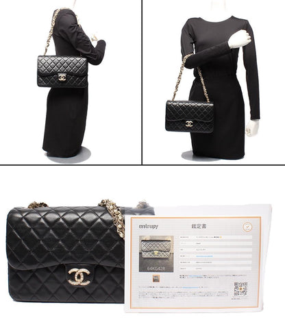 美品 CHANEL ショルダーバッグ ラムスキン マトラッセ ゴールド金具 フェイクパールチェーン ウエストミンスター レディース シャネル