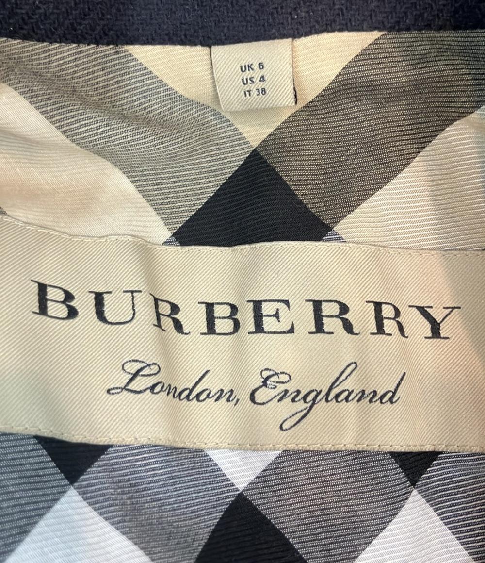 BURBERRY LONDON ピーコート ダブルブレスト 裏地バーバリーチェック ミドル丈 レディース SIZE 38 (S) バーバリーロンドン