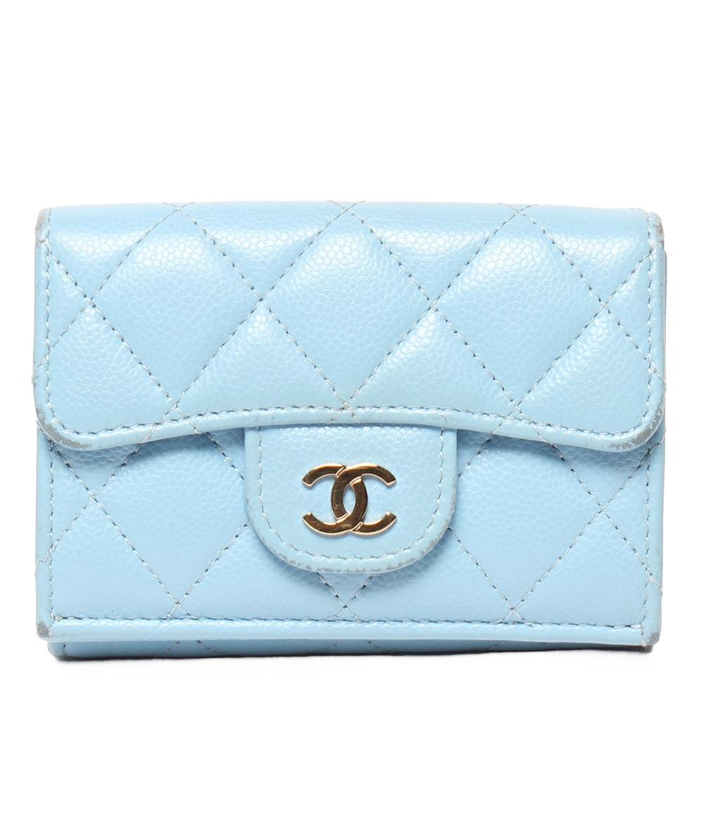 シャネル 三つ折り財布 キャビアスキン レディース CHANEL