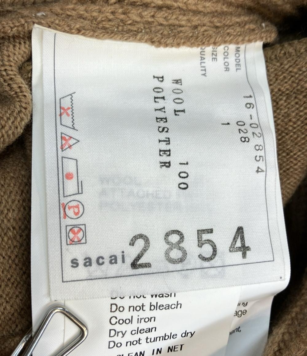 Sacai 長袖カーディガン エルボーパッチ チュール付き 16-02854 レディース SIZE S サカイ