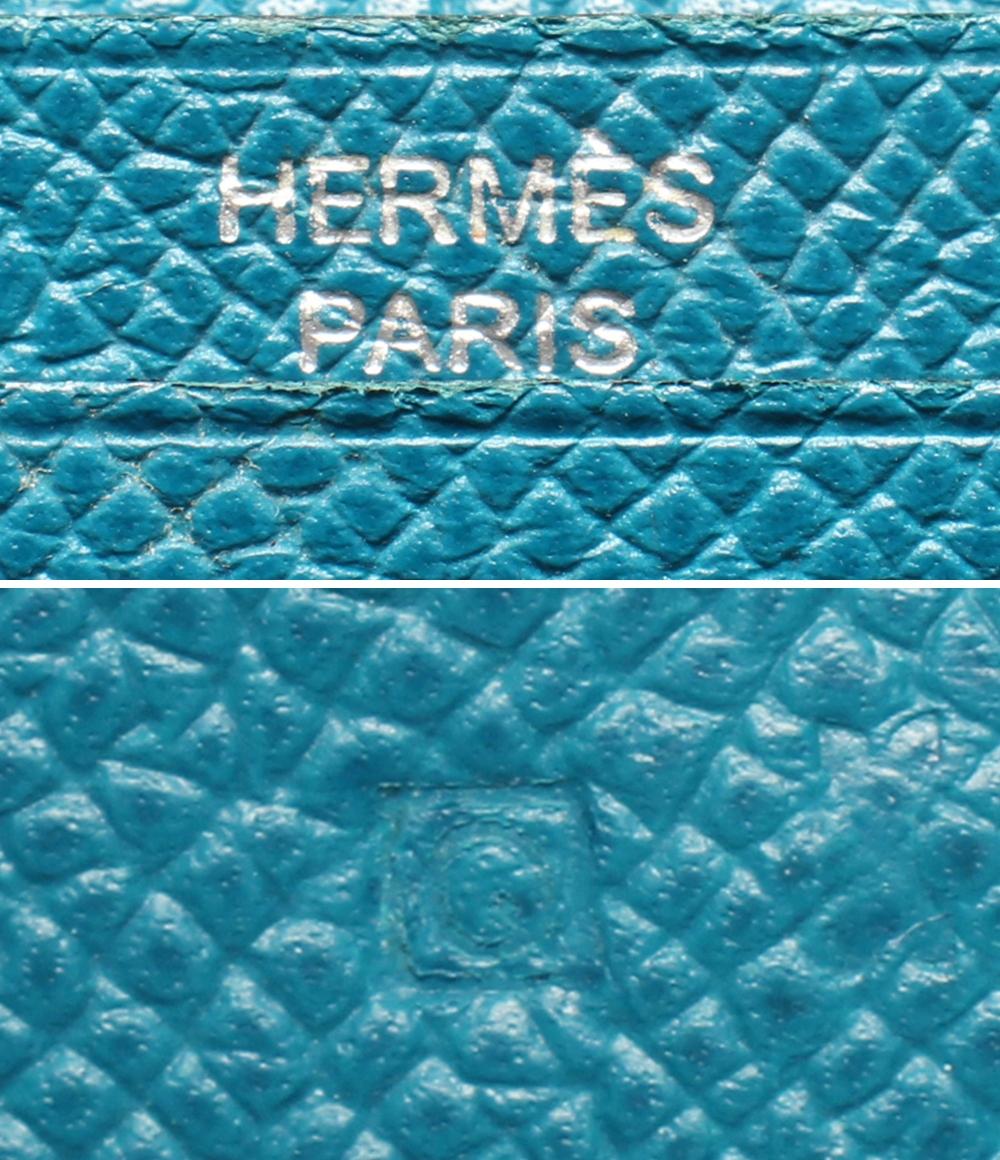 エルメス 二つ折り財布 □Q刻印 シルバー金具 ベアンスフレ レディース HERMES