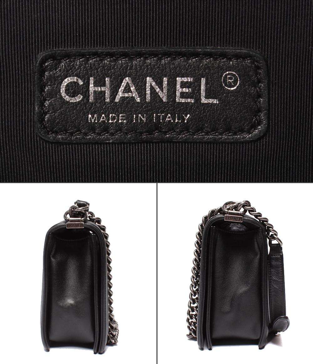 CHANEL チェーンショルダーバッグ 肩掛け ヴィンテージシルバー金具 スムースレザー 19番台 レディース シャネル