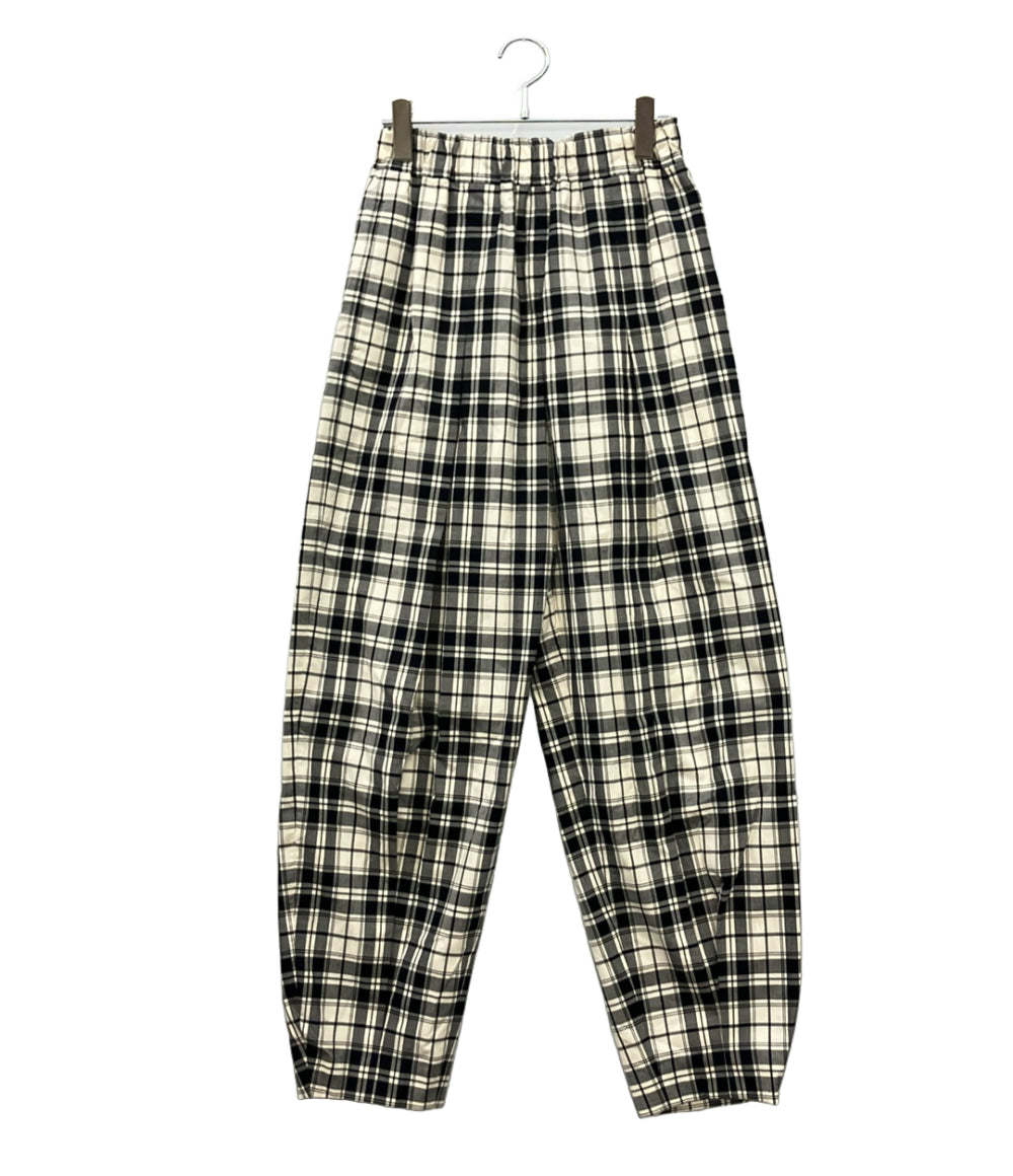 ENFOLD テーパードパンツ ドレープ チェック柄 300HS431-1500 レディース SIZE 38 (M) エンフォルド