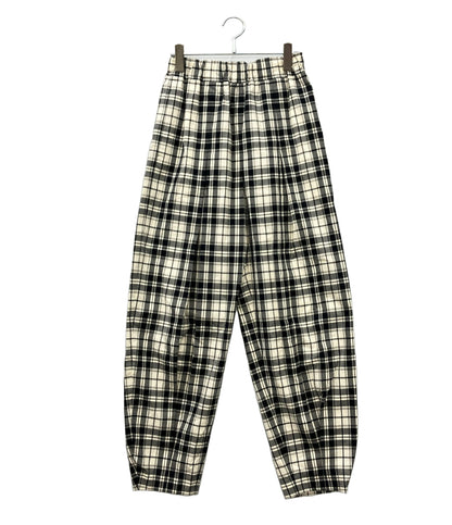 ENFOLD テーパードパンツ ドレープ チェック柄 300HS431-1500 レディース SIZE 38 (M) エンフォルド