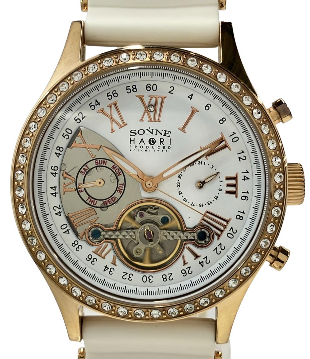 ゾンネ ハオリ 腕時計 自動巻き ホワイト H016 メンズ SONNE