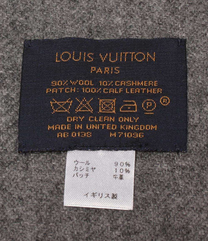 美品 LOUIS VUITTON マフラー エシャルプ シティアルプス ロゴワッペン M71096 メンズ レディース ルイ・ヴィトン