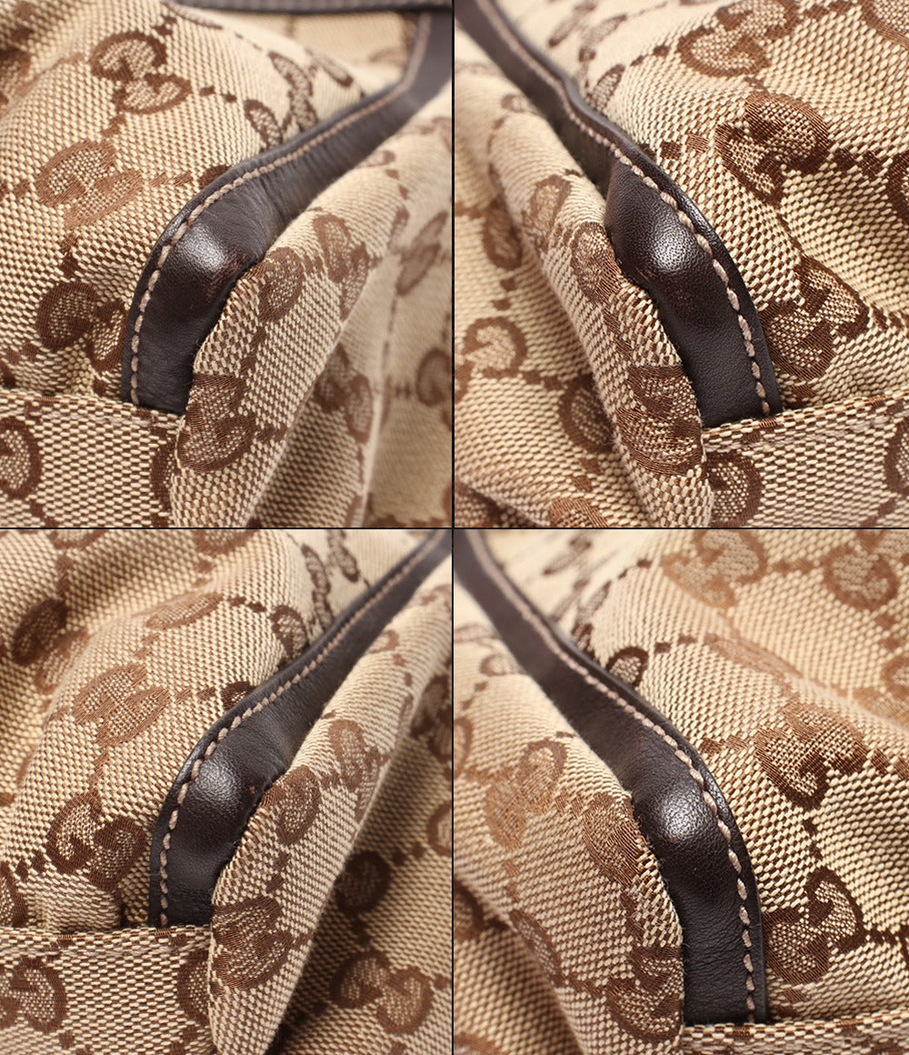 GUCCI (グッチ) アビー ショルダーバッグ ワンショルダー ワンハンドル レザー ブラウン 327786 レディース 中古・古着通販】GUCCI (グッチ) アビーGGキャンバスワンショルダー