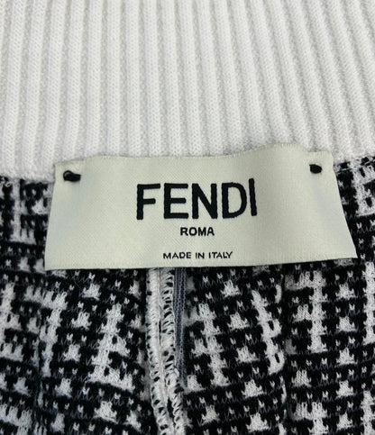 FENDI クロップドパンツ FF柄 ズッキーノ ワイド カプリ丈 ニット 黒 白 FENDI FZR724 AF4U レディース SIZE 40 (M) フェンディ