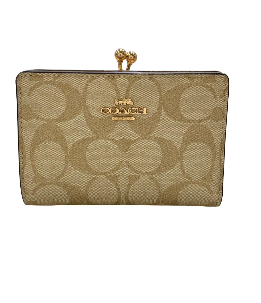 美品 COACH 二つ折り財布 シグネチャー C8724 レディース コーチ