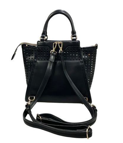 美品 PELLE BORSA ハンドルバッグ ショルダーバッグ リュック 3WAY 斜め掛け パンチングレザー レディース ペレボルサ