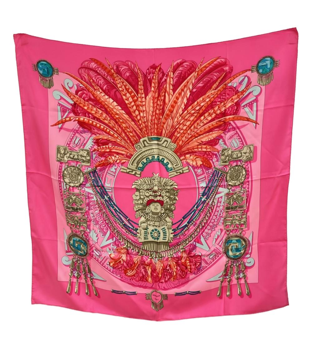 美品 HERMES スカーフ シルク100% カレ90 Mexique レディース エルメス